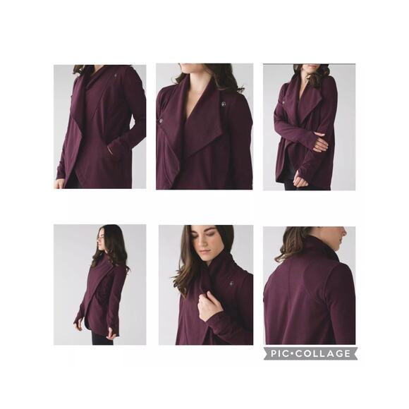 Lululemon That's a Wrap Heathered Bordeaux Drama Button Jacket Size 4 Small - Picture 10 of 10
